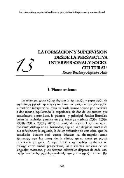La Formación y supervisión