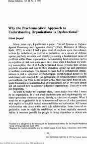 Why Psychoanalytical Knowledge Helps Us Understand Organizations A Discussion with Elliott Jaques